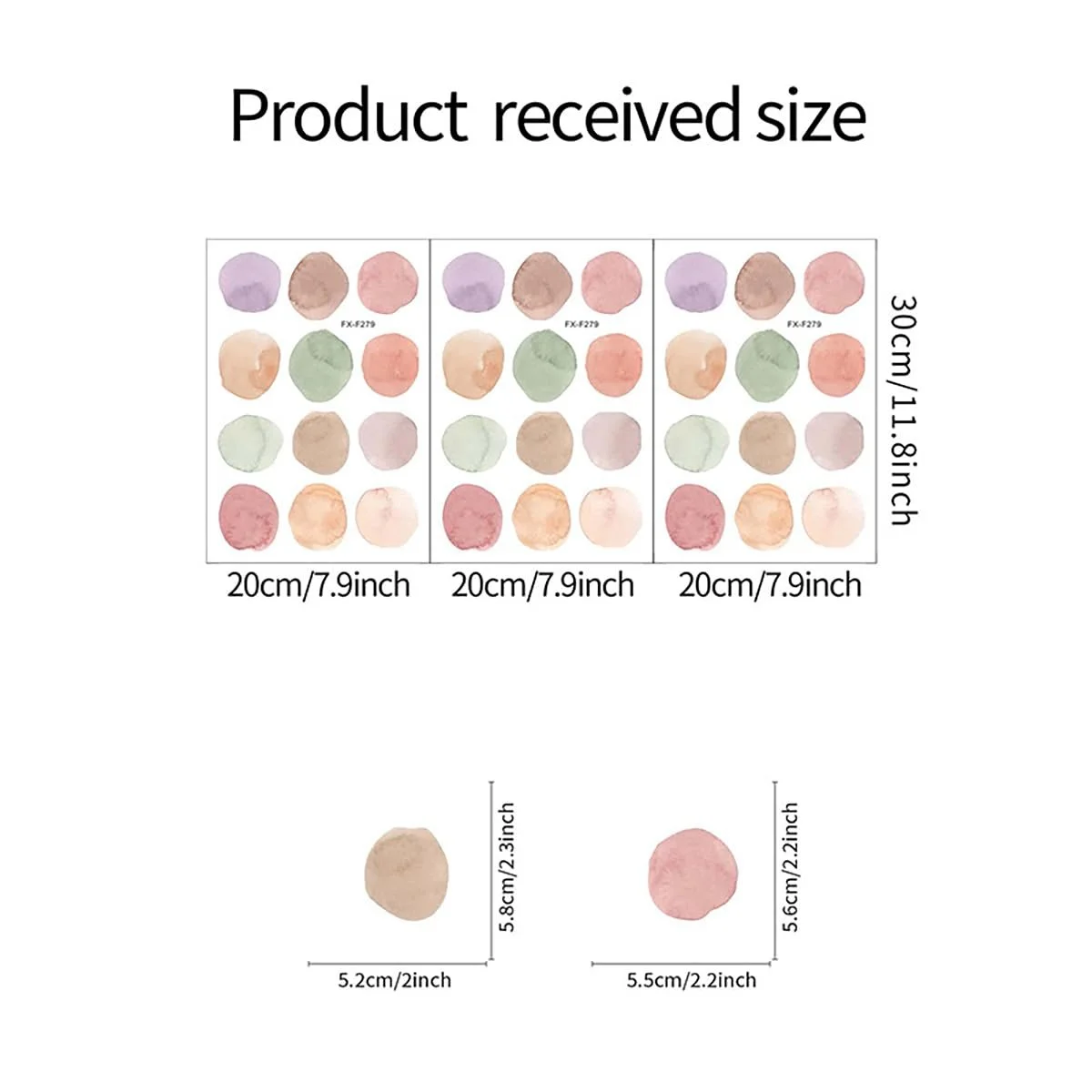 Наклейки на стіну Акварельні точки ПВХ кольорові, фото №2 Наклейки на стіну Акварельні точки ПВХ кольорові, фото №2