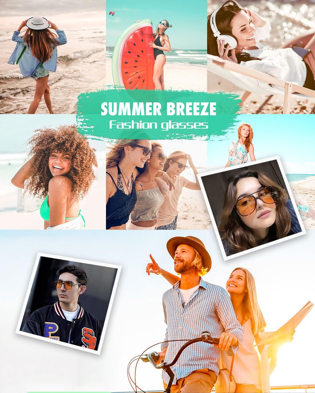 Сонцезахисні окуляри Квадратні в стилі ретро TPZORJX, 1 пара, для жінок та чоловіків, у стилі 70-х, класичний дизайн з подвійним містком, фото №6