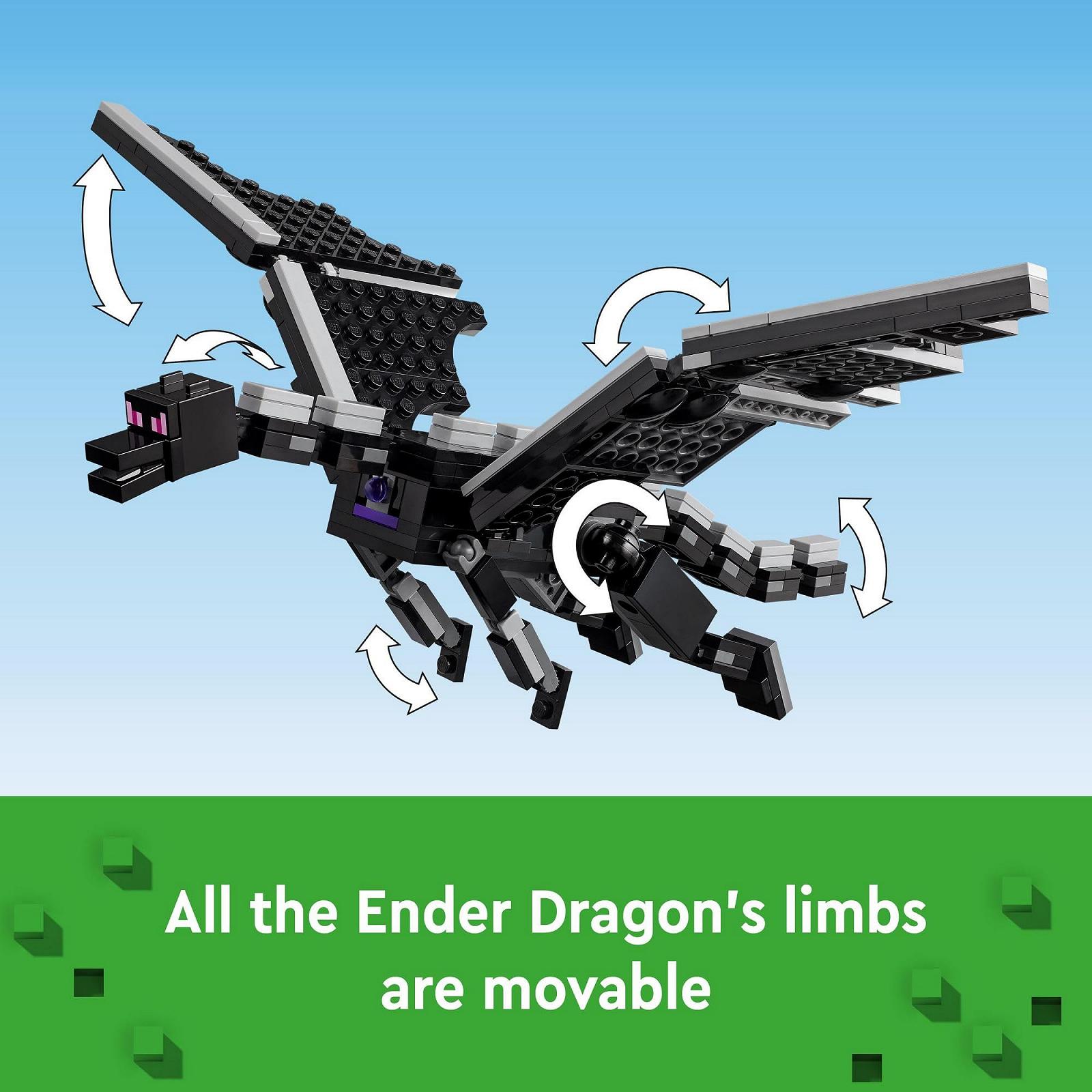 Набір для будівництва LEGO Minecraft 21264 The Ender Dragon and the Final Ship Відеогра Іграшка з 2 мініфігурками Minecraft, фото №3