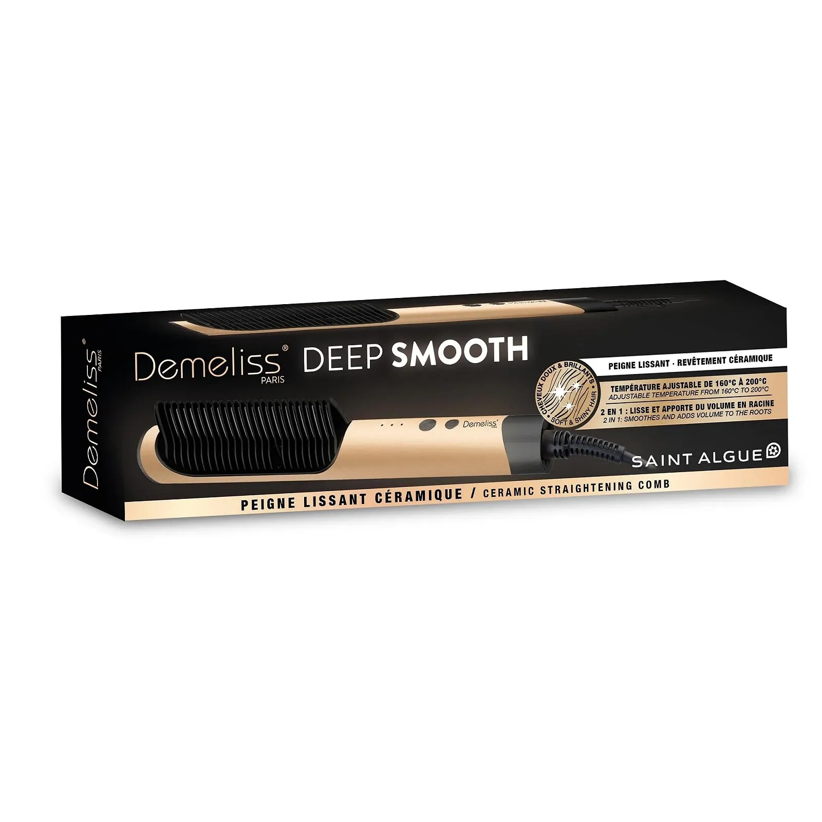 Выпрямитель-расческа Demeliss Saint Alge Deep Smooth керамический для объема у корней, фото №4 Выпрямитель-расческа Demeliss Saint Alge Deep Smooth керамический для объема у корней, фото №4