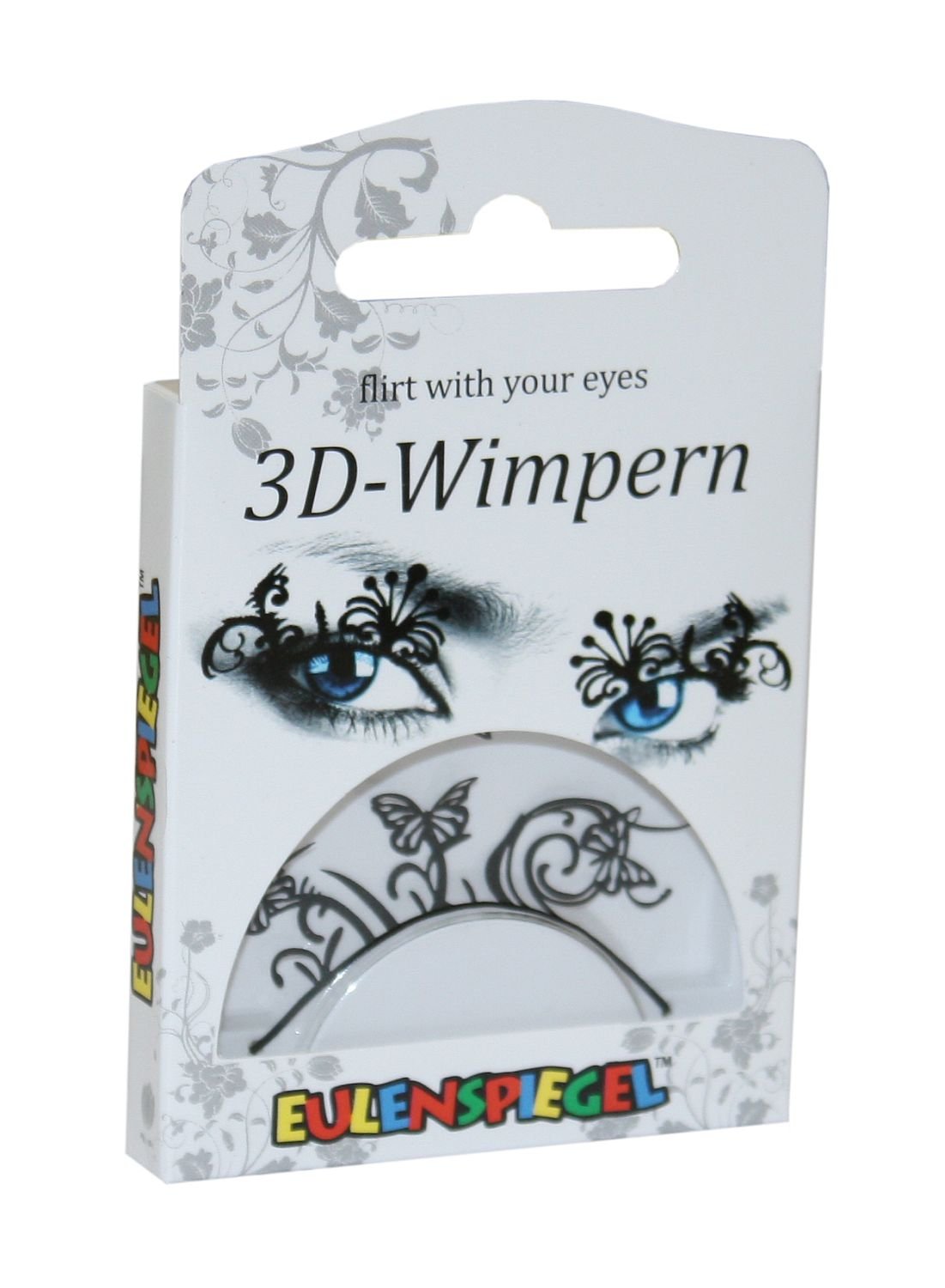 Бумажные ресницы Eulenspiegel 003138 Бабочка Черный Карнавал Тема вечеринка, фото №1