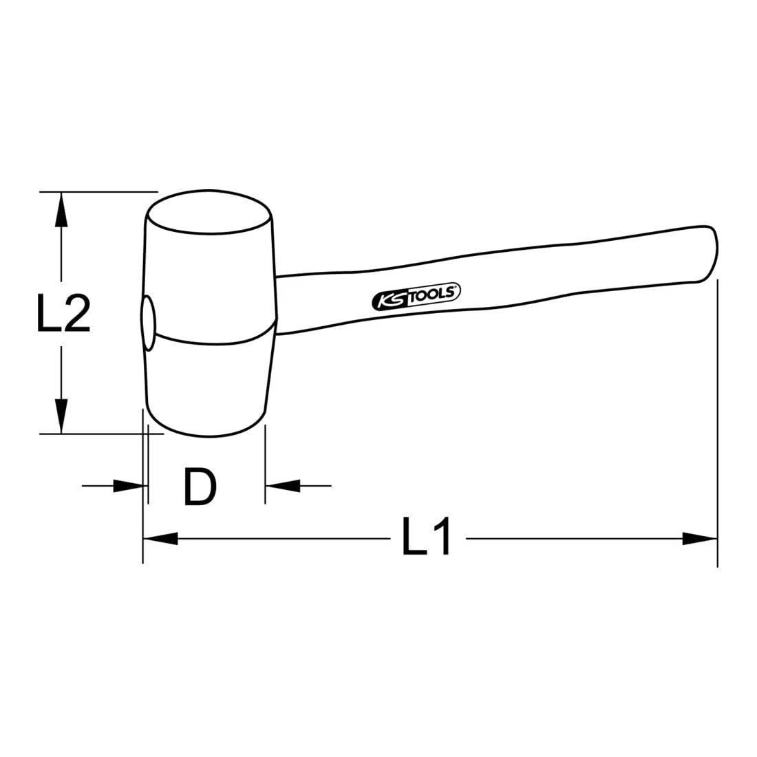 Киянка гумова KS Tools 1401230 з рукояткою з ясена, фото №4 Киянка гумова KS Tools 1401230 з рукояткою з ясена, фото №4