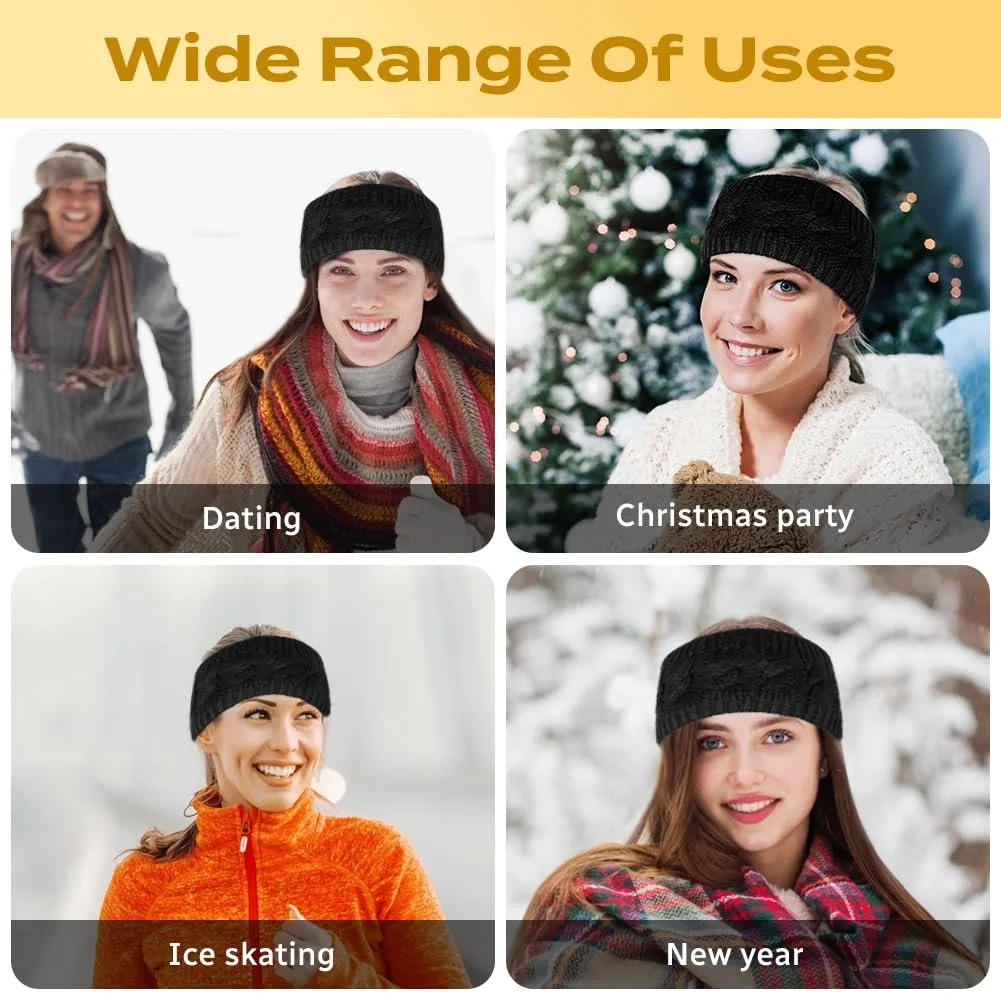 Пов'язка на голову LOPHE Зимова, для жінок/дівчат Чорний, фото №8