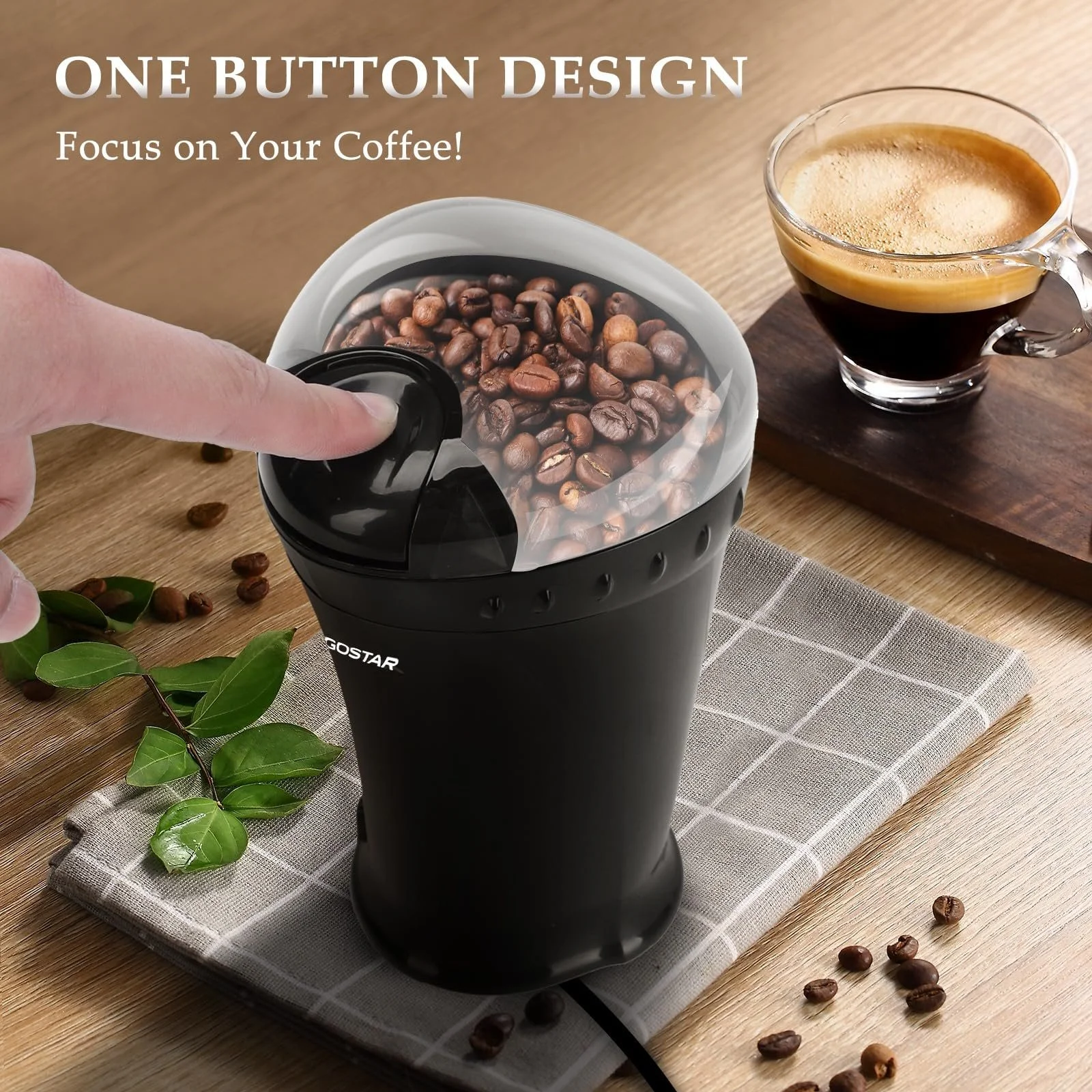 Електрична кавомолка Aigostar Регульований ступінь помелу, фото №4