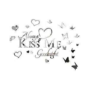 Наклейка на стіну INCAUCA Always Kiss Me Goodnight Дзеркальна 62 x 86 см Срібляста - Фото 1