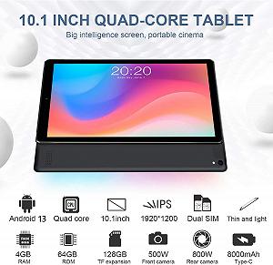 Планшет 10.1" Full HD Duoduogo ‎P8 4/64Gb 4G 4 ядра 2-SIM Android 13 8000 mAh Черный synthetic.ua - Фото 1