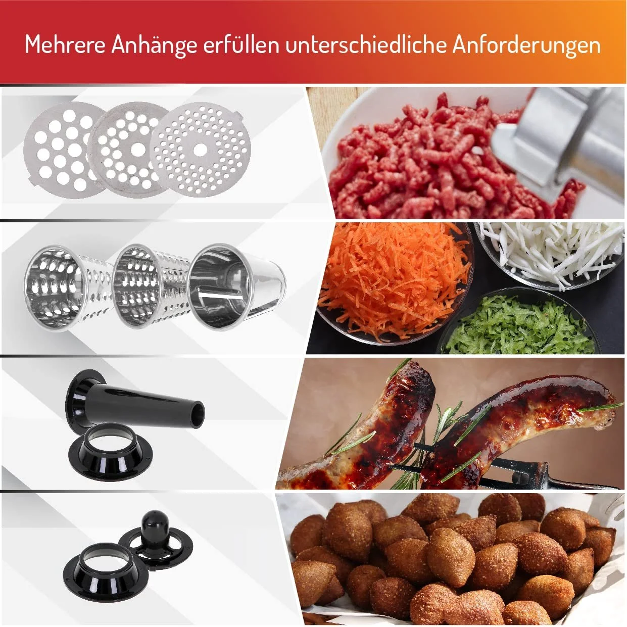 Мясорубка Adler AD 4813 No. 5 с овощерезкой 2000 W Stainless Steel, фото №7 Мясорубка Adler AD 4813 No. 5 с овощерезкой 2000 W Stainless Steel, фото №7