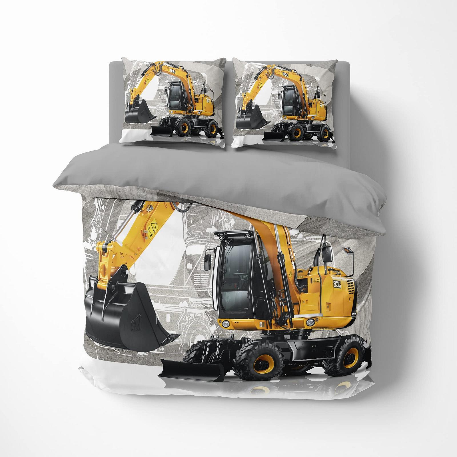 Постільна білизна FEBE 3D Digger, комплект: підковдра 135 x 200 см + наволочка 80 x 80 см, двостороння, із застібкою-блискавкою, фото №1