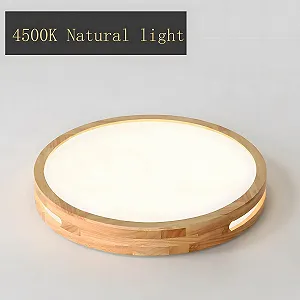 Світильник LED YYUTLUO Круглий Дерев'яний Нейтрально-білий 4500 K 1620 lm 18 Вт Діаметр 30 см synthetic.ua - Фото 1