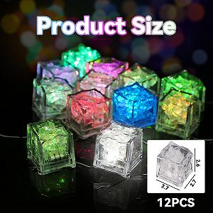 Светодиодные кубики льда, набор 12 штук, разноцветные, игрушка для ванны. synthetic.ua - Фото 1