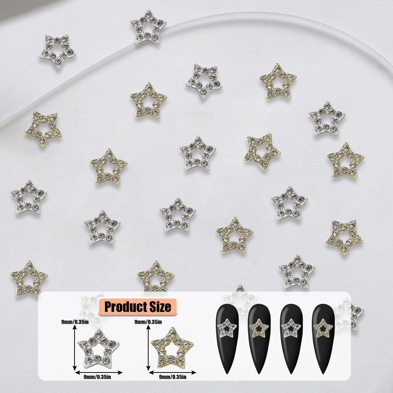 3D у формі бантиків Аврора, 2 коробки страз, фото №2