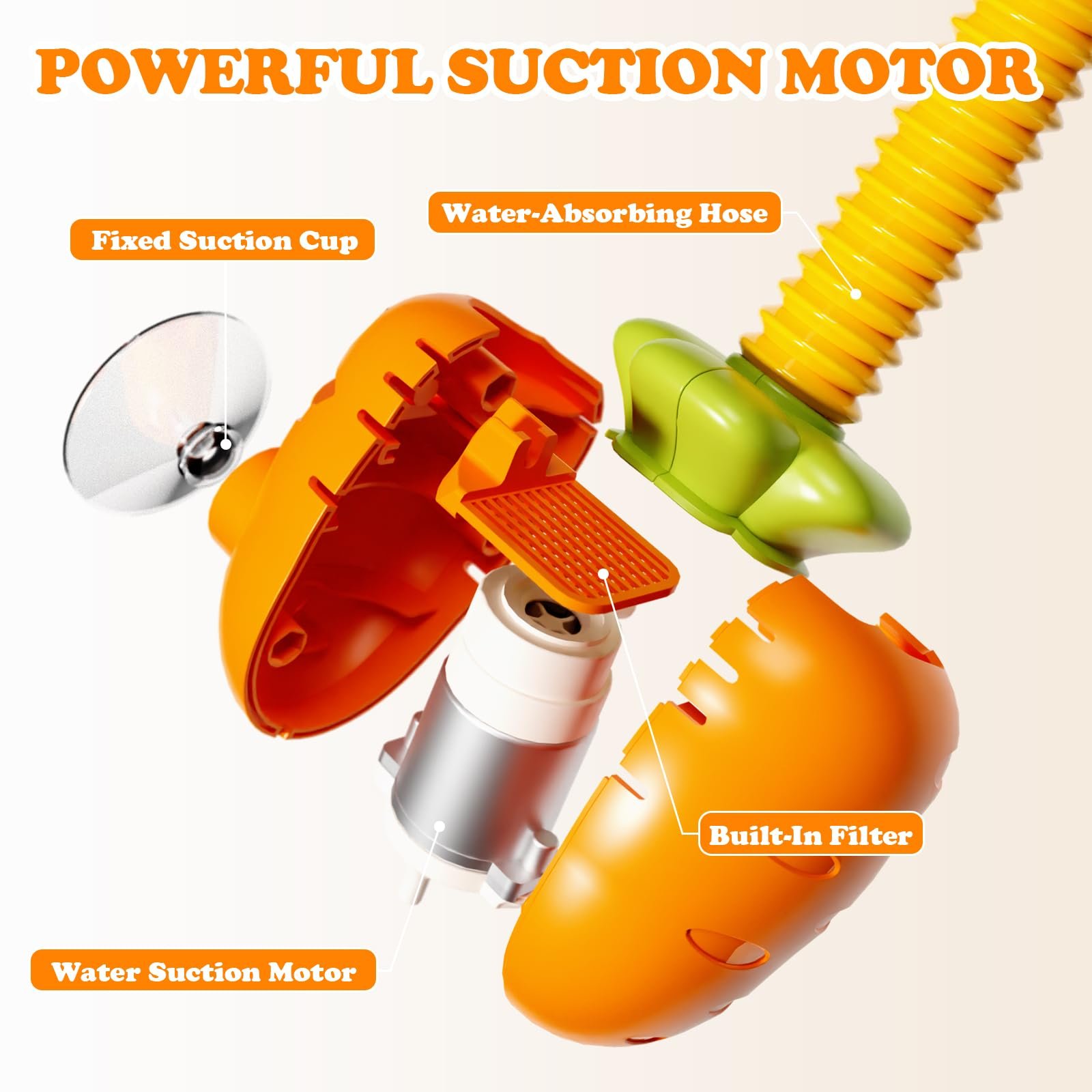 Іграшка для ванни Зайчик з душовою лійкою, знімний, висувний, 3 режими розпилення, фото №5