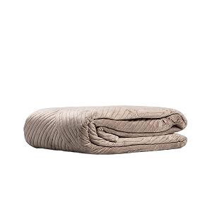 Покривало Велюрове HOMLA Aurum З Квітковим Візерунком 220 x 240 см Золотий - Фото 1