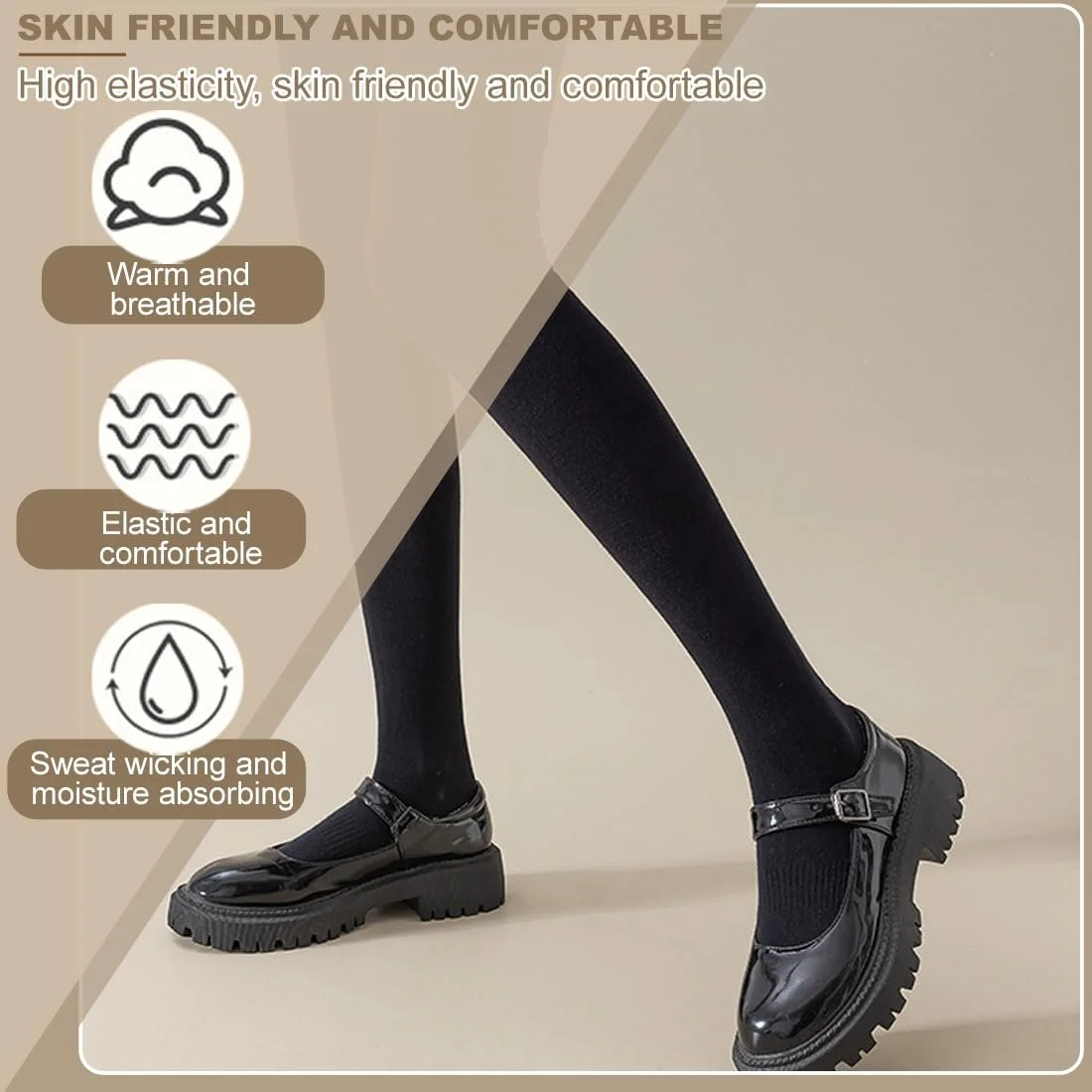 Гольфи вище коліна 2 пари Бавовняні шкарпетки, фото №6 Гольфи вище коліна 2 пари Бавовняні шкарпетки, фото №6