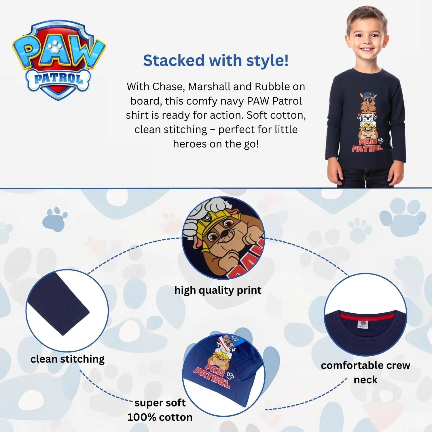 Світшот PAW PATROL для хлопчиків з довгими рукавами, Чейз, Маршалл, Рабл, собаки, фото №5 Світшот PAW PATROL для хлопчиків з довгими рукавами, Чейз, Маршалл, Рабл, собаки, фото №5