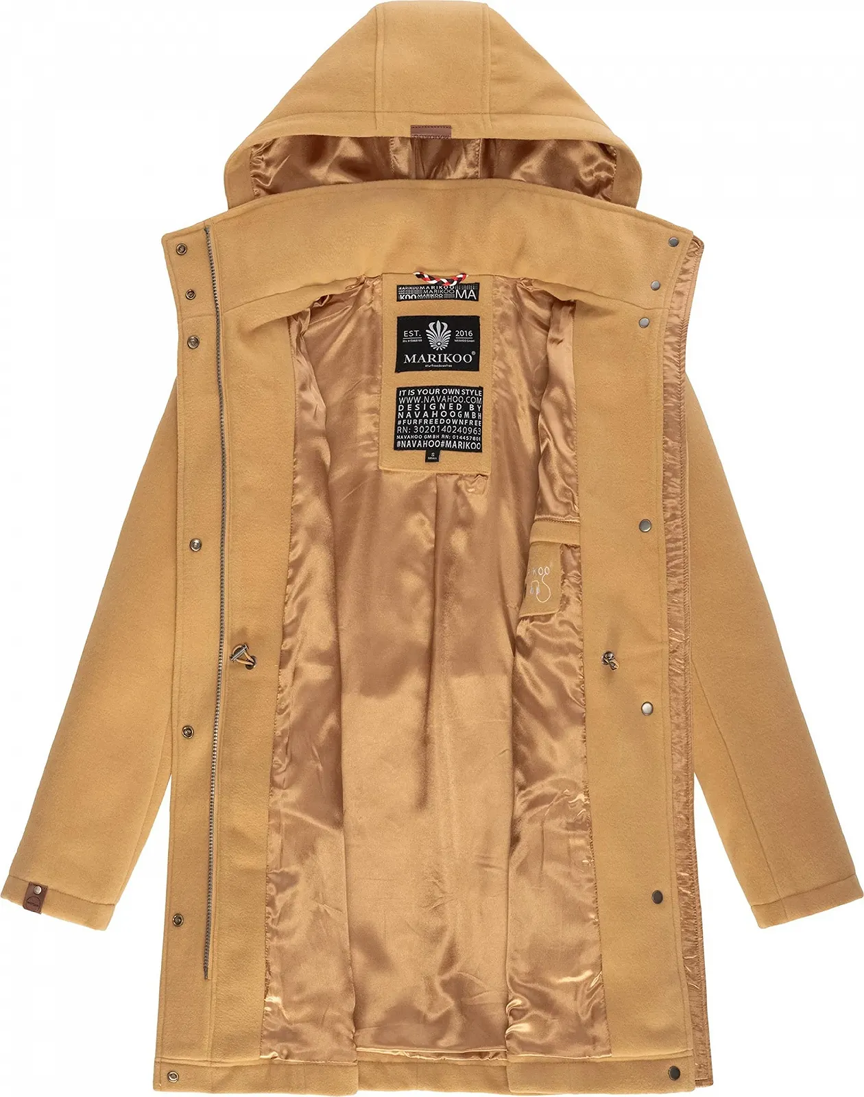 Пальто Marikoo Leilaniaa Зимове Жіноче, в Шерстяному Стилі з Капюшоном,, фото №5 Пальто Marikoo Leilaniaa Зимове Жіноче, в Шерстяному Стилі з Капюшоном,, фото №5