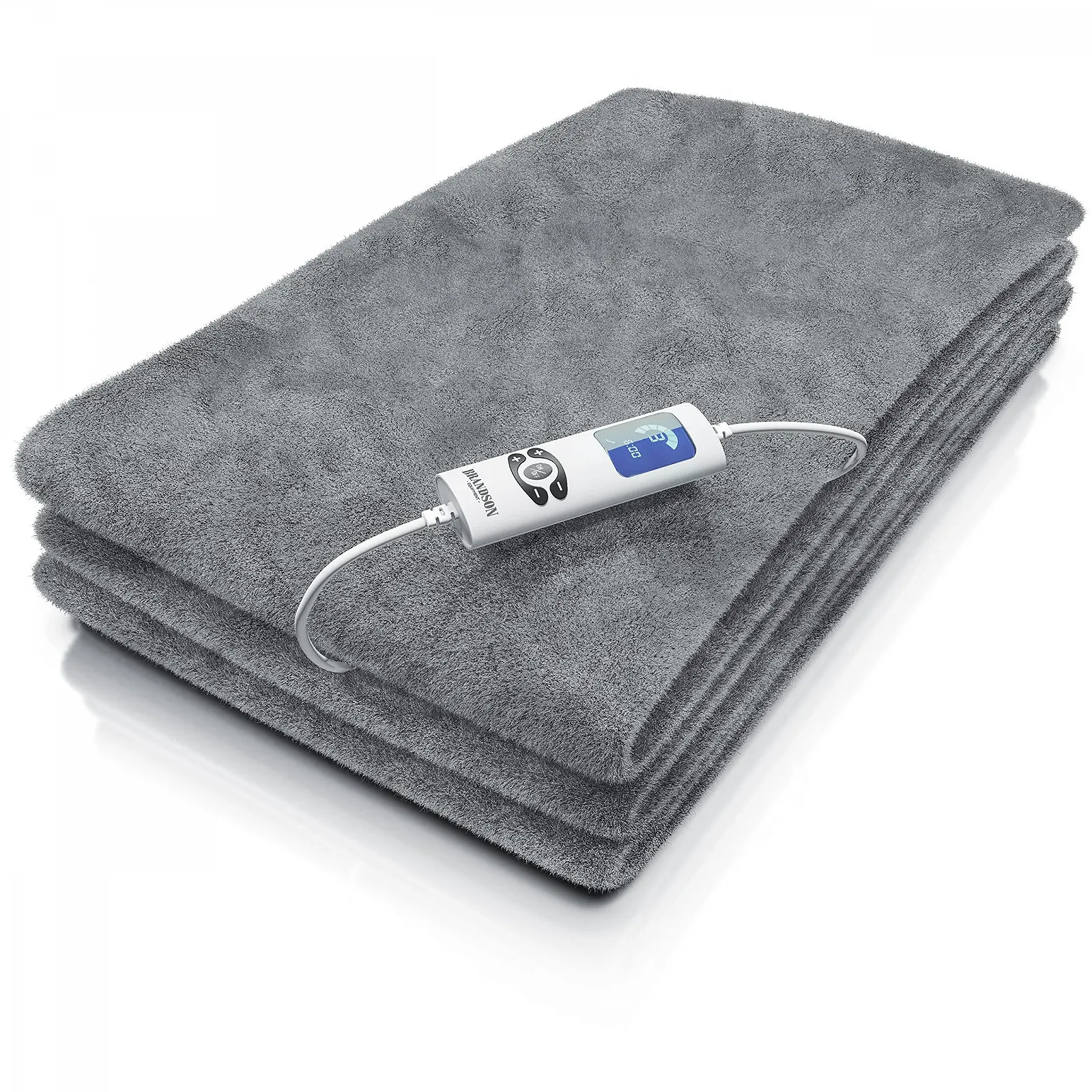 Електрична ковдра Brandson XXL 180 x 130 см. Сірий колір, фото №1