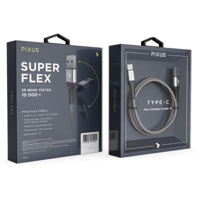 Дата кабель USB 2.0 AM to Type-C 1.0m Flex Gray Pixus (4897058531152), фото №6