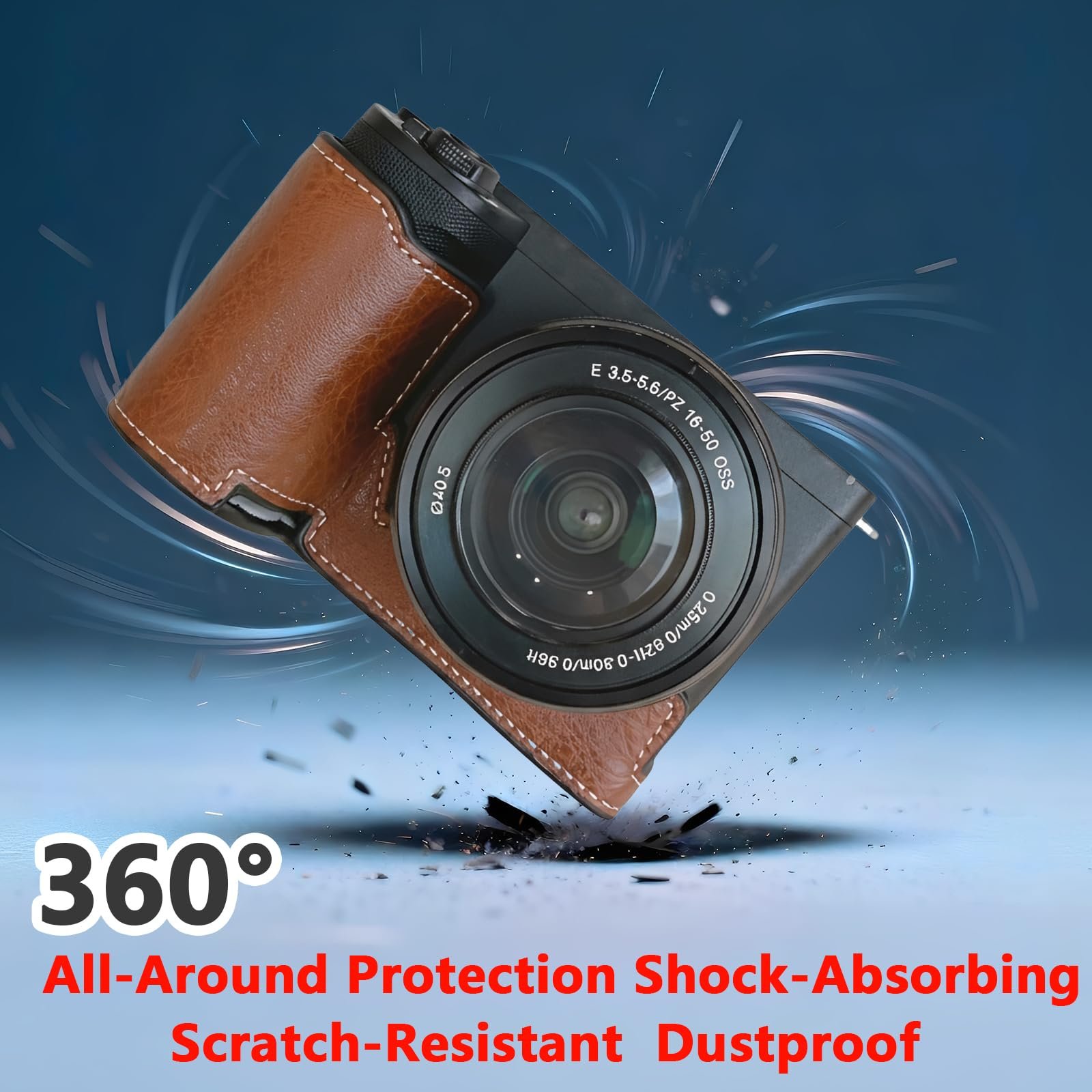 Чехол для камеры Sony Alpha ZVE10 II / ZV-E10 II PU кожа коричневый, фото №6