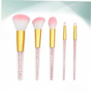 Набор кистей MAGICLULU для пудры, алмазной основы, набор кистей для макияжа Bling-Makeup, кисть для пудры, кисть для основы, кристалл для макияжа глаз Miss Pink Face, 5 шт. synthetic.ua - Фото 1