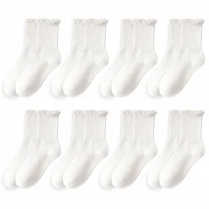 Жіночі шкарпетки з оборками Білий 39-42 (8 пар) - Фото 1