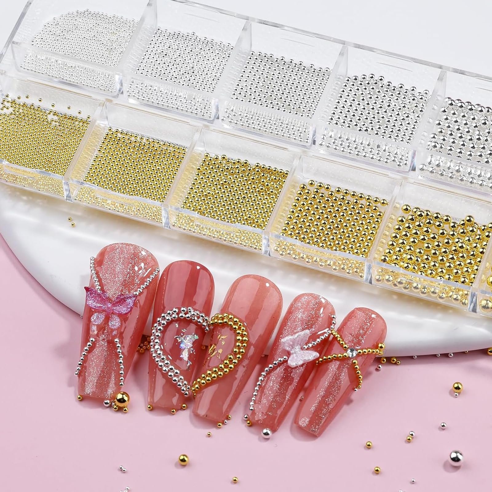 Ікра для нігтів 2 коробки, включно з пінцетом, фото №4