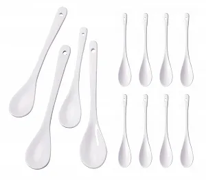 Набір з 8 порцелянових ложок Білий - Фото 1