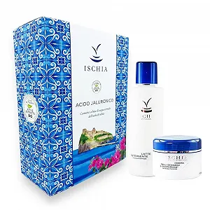 Подарунковий набір для жінок Ischia Sorgente di Bellezza, Гіалуронова кислота, Крем для чутливої шкіри, Купероз, 100 мл та Молочко для вмивання 200 мл - Фото 1