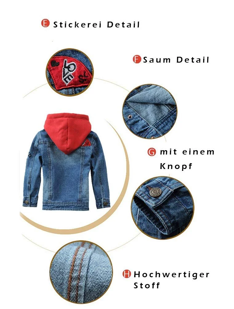 Джинсова куртка FTCayanz для хлопчиків, повсякденна, стильна, фото №5