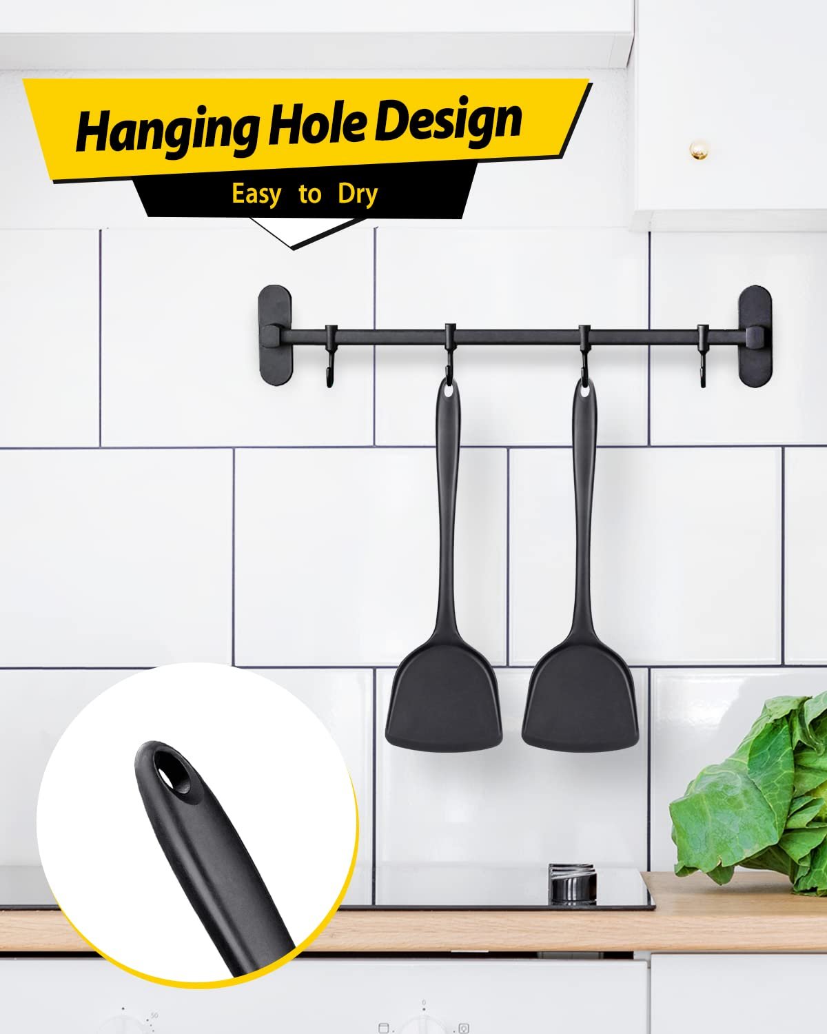 Набор лопаток для вока Silicone 2 Pack Non-Stick Heat Resistant, фото №6