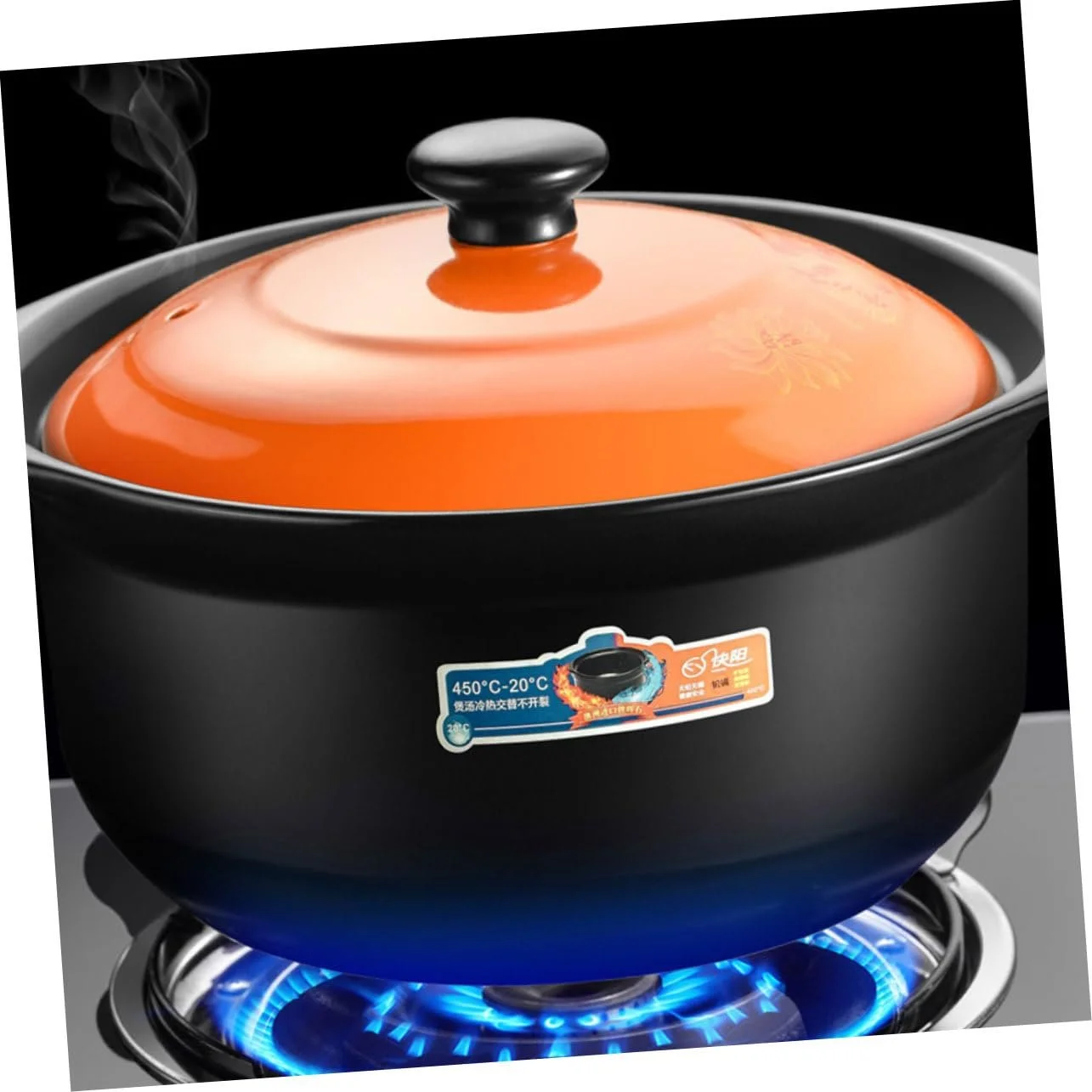 Набор кастрюль керамических 2 шт с крышкой термостойкие антипригарные для супов и тушения, фото №5