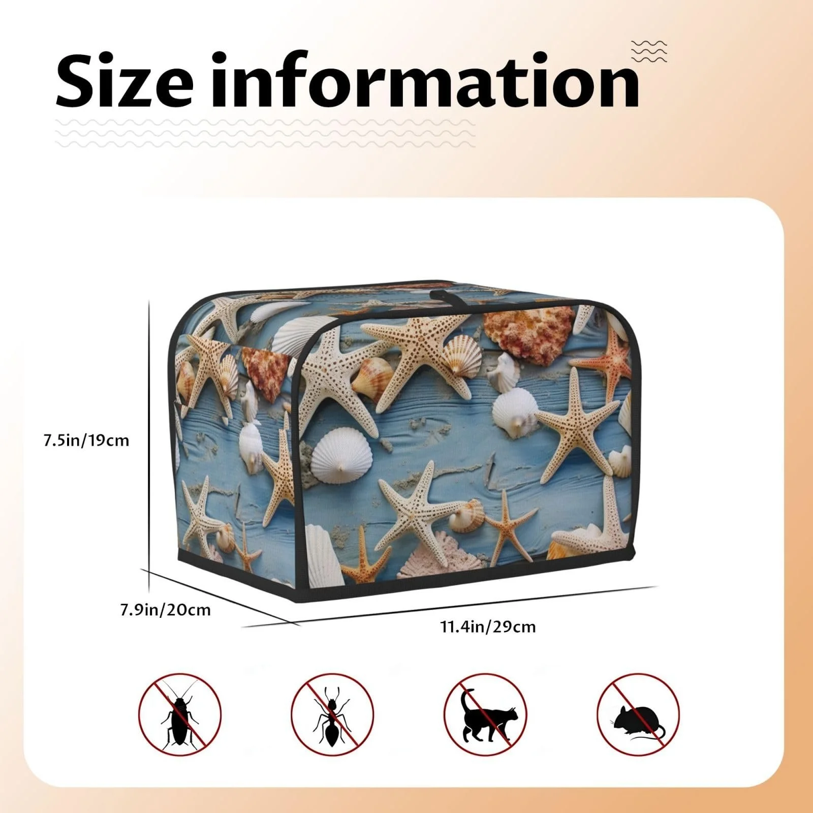 Чехол для тостера Muschel-Seestern-Muster, фото №5 Чехол для тостера Muschel-Seestern-Muster, фото №5