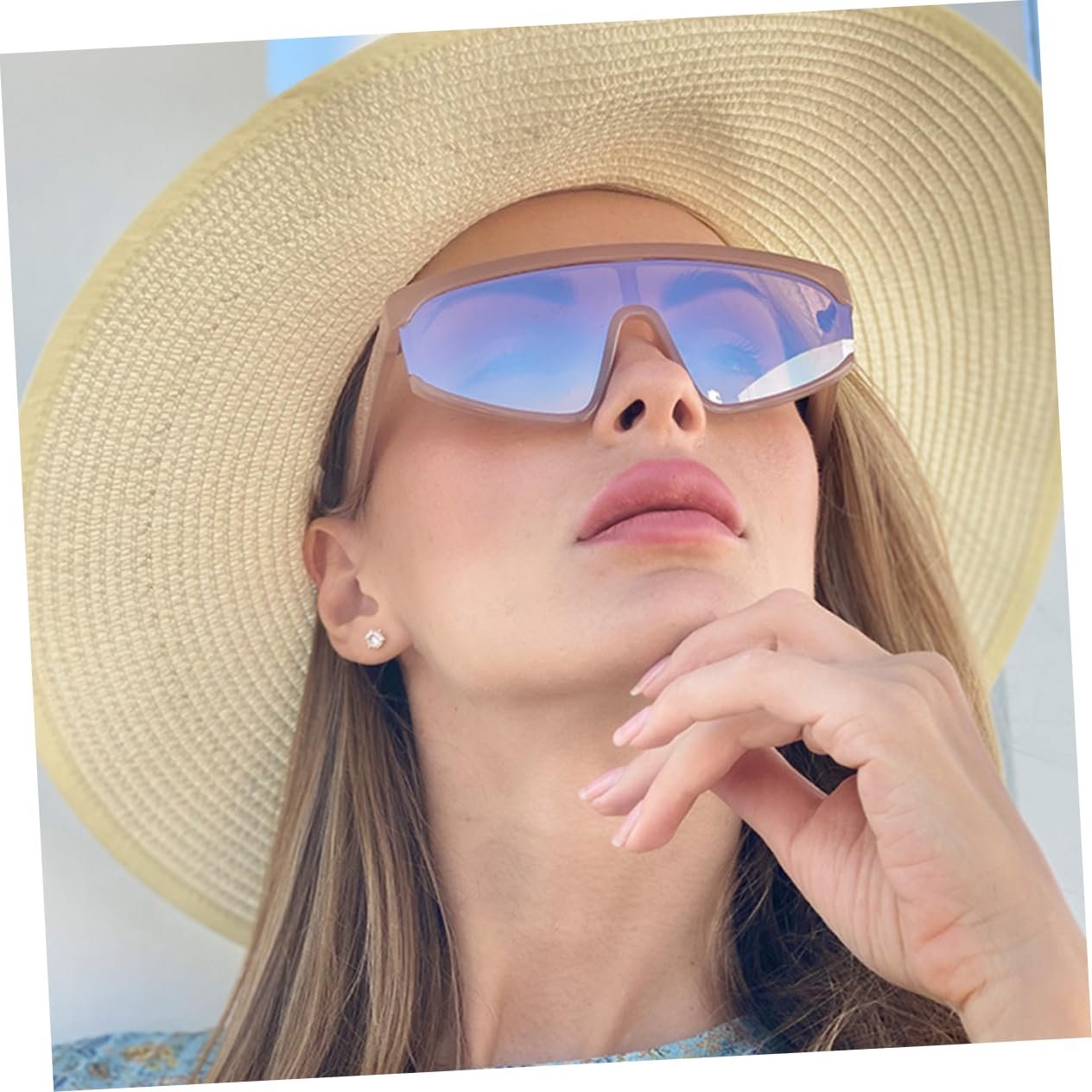 Сонцезахисні окуляри Прямокутні Модні окуляри для жінок PACKOVE Outdoor, коричневий, фото №5