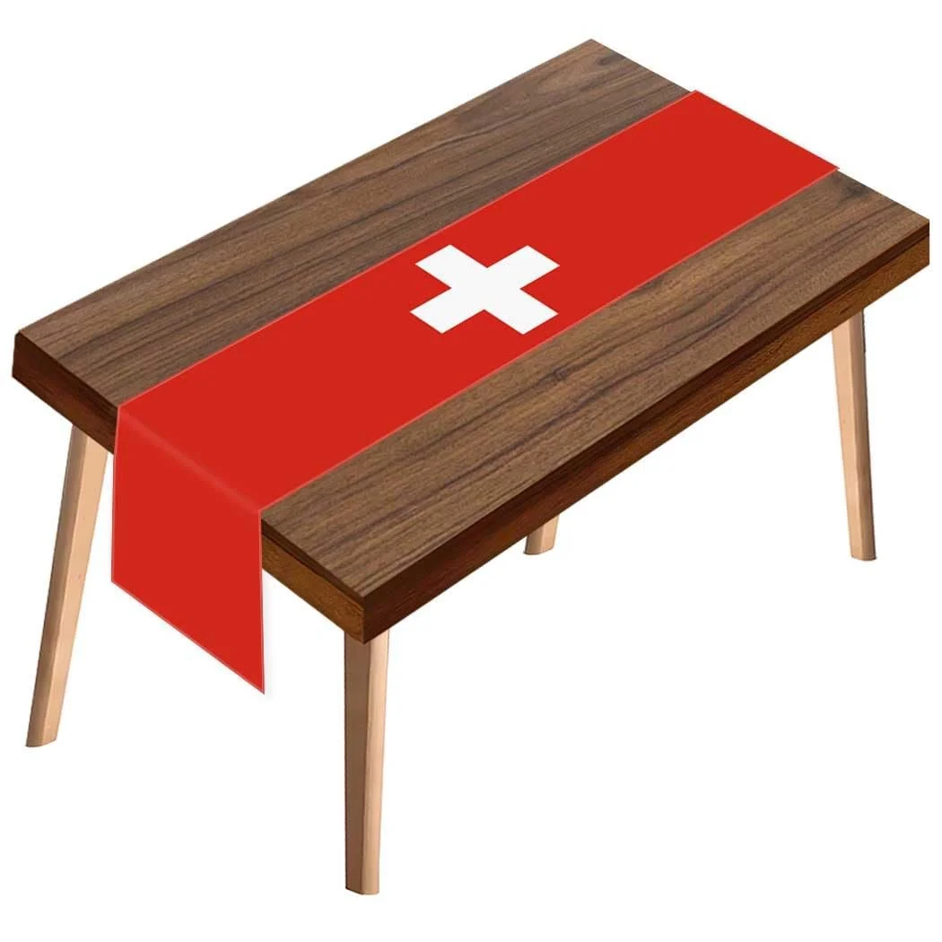Скатертина-доріжка Switzerland Swiss Flag 150D 30 x 180 см, фото №1 Скатертина-доріжка Switzerland Swiss Flag 150D 30 x 180 см, фото №1