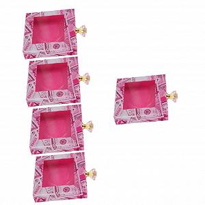 Коробка для ресниц Abaodam Бумажная (5 шт) с окошком и стразами - Фото 1