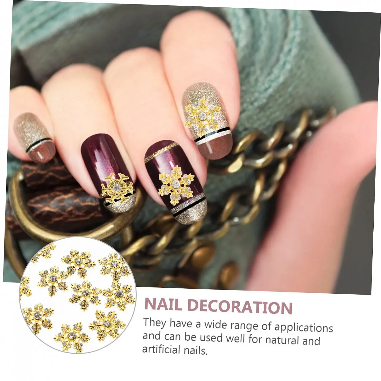 Украшение для ногтей Тип Снежинки Beavorty 200 шт. Стильное украшение для ногтей для творческого маникюра. Подходит для начинающих и профессионалов для праздников и особых случаев, фото №8