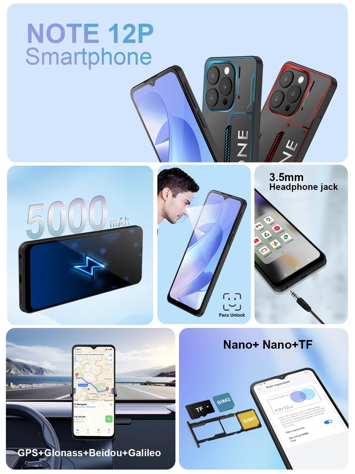Смартфон invens Note 12P 4+12/128GB 6.56" HD+ 48MP 5000mAh Android 15 Cyber Red, фото №7 Смартфон invens Note 12P 4+12/128GB 6.56" HD+ 48MP 5000mAh Android 15 Cyber Red, фото №7