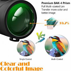 Бінокль INPETS 12x60 Висока потужність HD Водонепроникний Компактний BAK4 Prism FMC Lens synthetic.ua - Фото 1