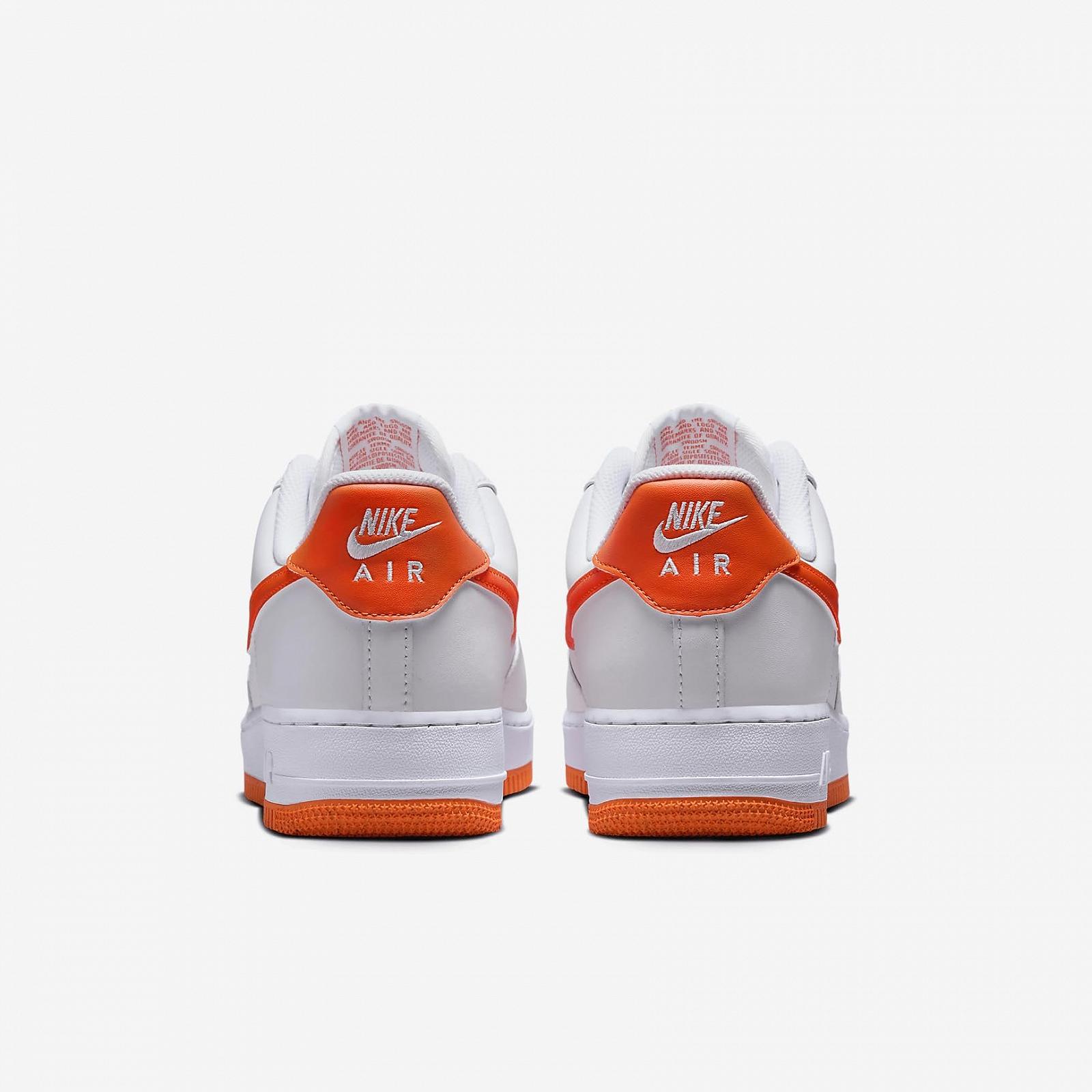 Кросівки Nike Air Force 1 '07 Чоловічі Білий/Білий/Safety Orange (FJ4146-109), фото №6