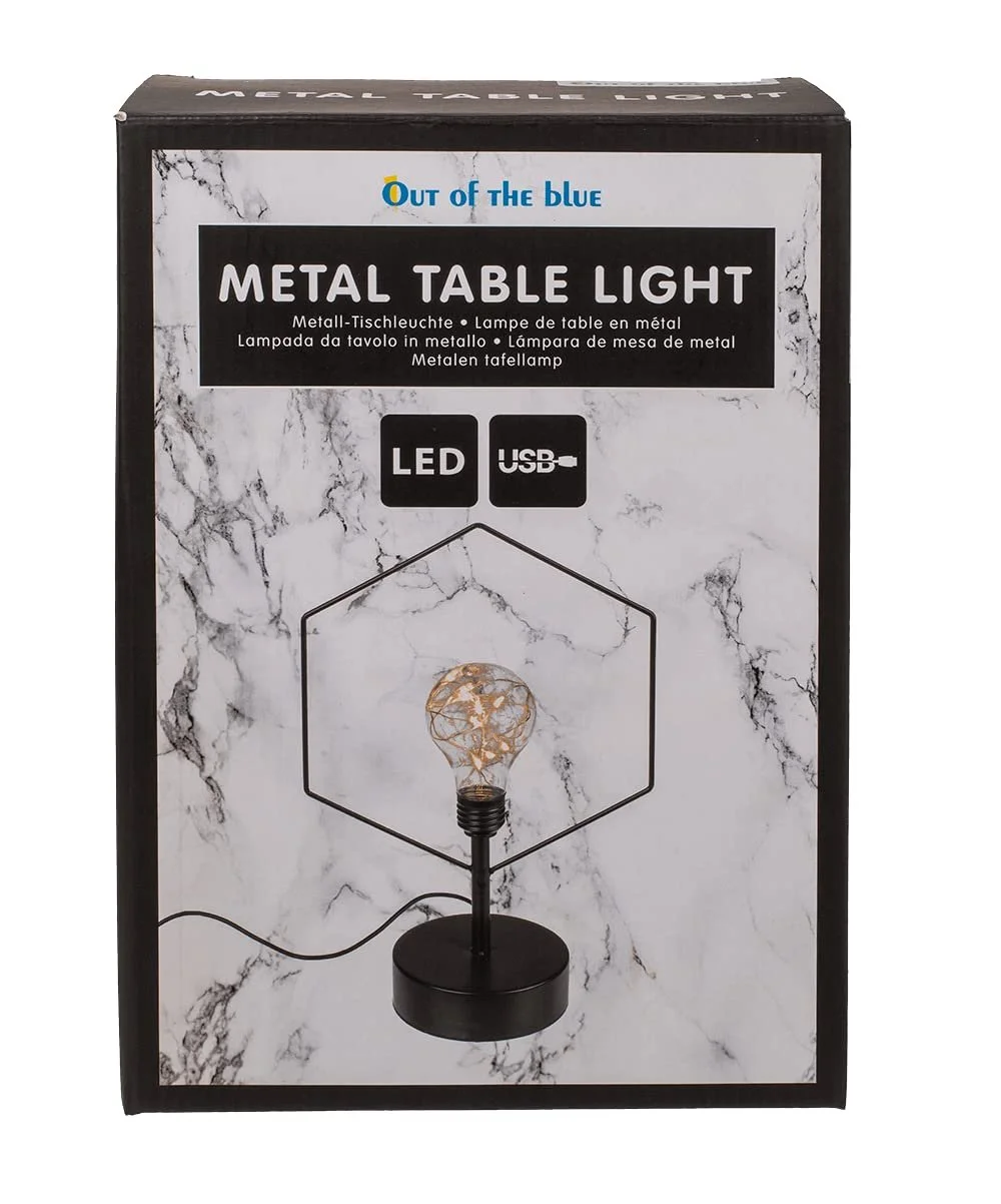 Настільна лампа Out of the blue Hexagon Металева 8 LED USB 18.2 x 8 x 27 см у подарунковій коробці, фото №7