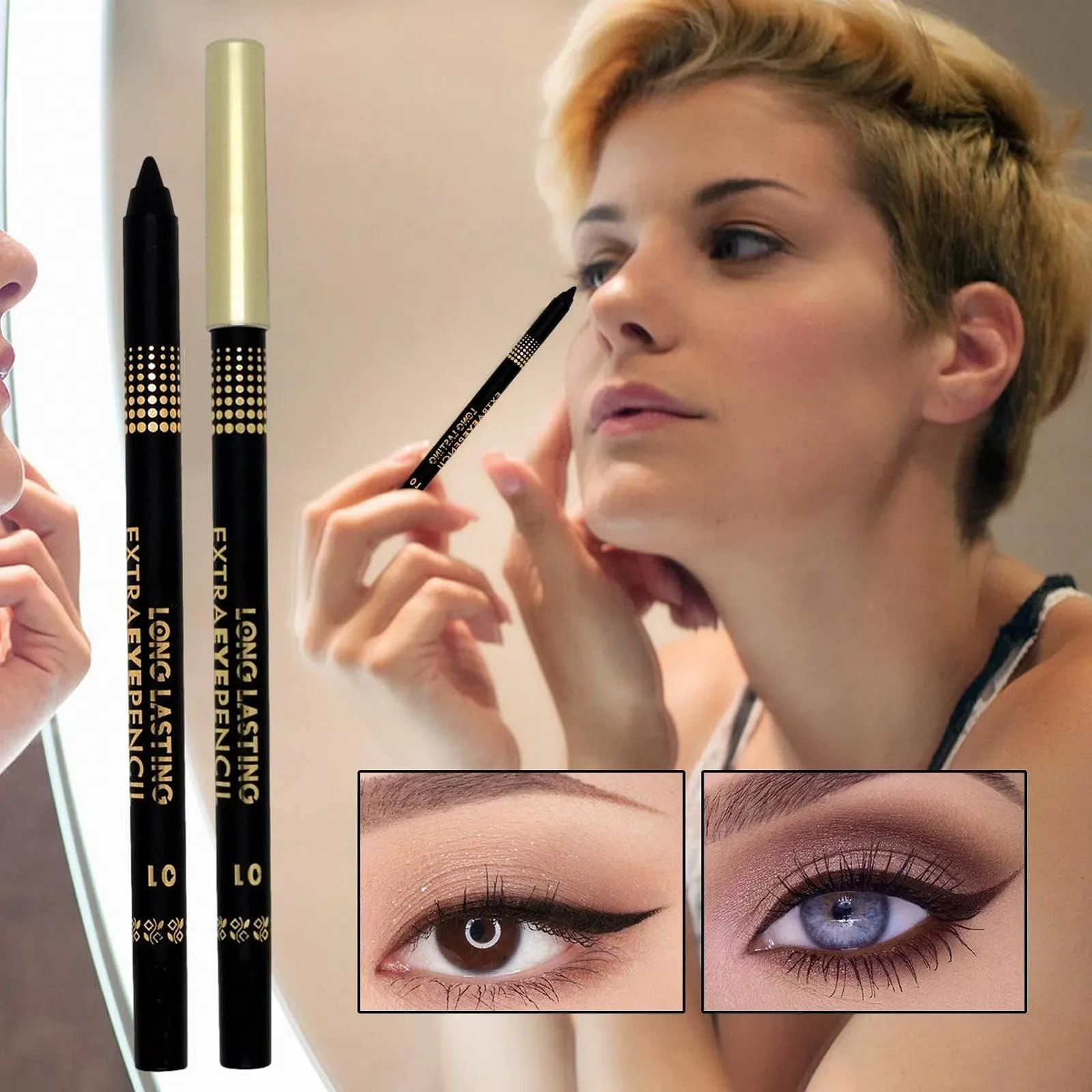 Подводка для глаз Silver, гелевая, с блестками, быстросохнущая, фото №3