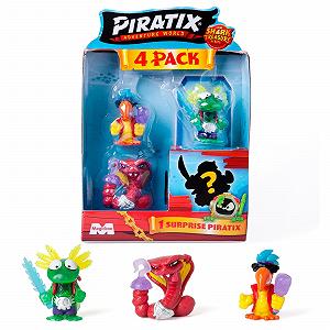Фигурки PIRATIX Adventure World Shark Treasure Series 4 штуки Включает 4 Piratix, 1 дюйм стекла и 1 сюрприз и 4 дюймовых кристалла, Набор из 6 - Фото 1