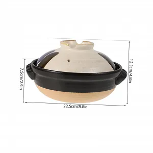 Керамическая кастрюля TIDTALEO с крышкой, термостойкая, для супов и рагу, для открытого огня synthetic.ua - Фото 1