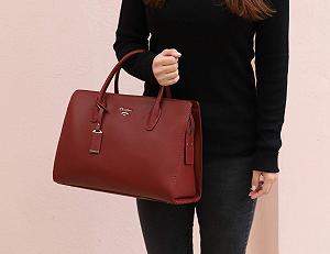 Сумка с ручками David Jones Большая Тоут Шоппер из искусственной кожи Много отделений Много карманов на молнии Красная synthetic.ua - Фото 1