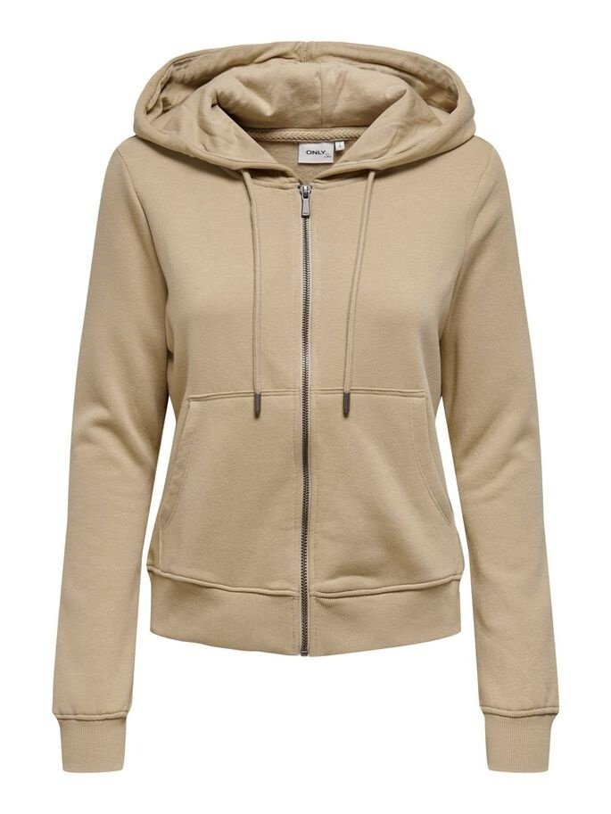 Світшот ONLFEEL LIFE L/S ZIP HOOD SWT 15240765-Humus ONLY L, фото №1