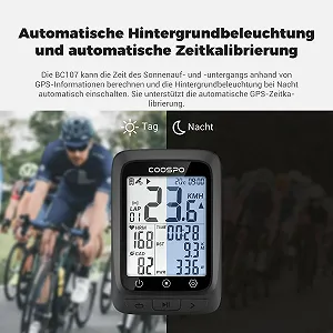 Велокомпьютер COOPSO BC107 GPS беспроводной 2.4 дюйма LCD Bluetooth 5.0 ANT+ synthetic.ua - Фото 1