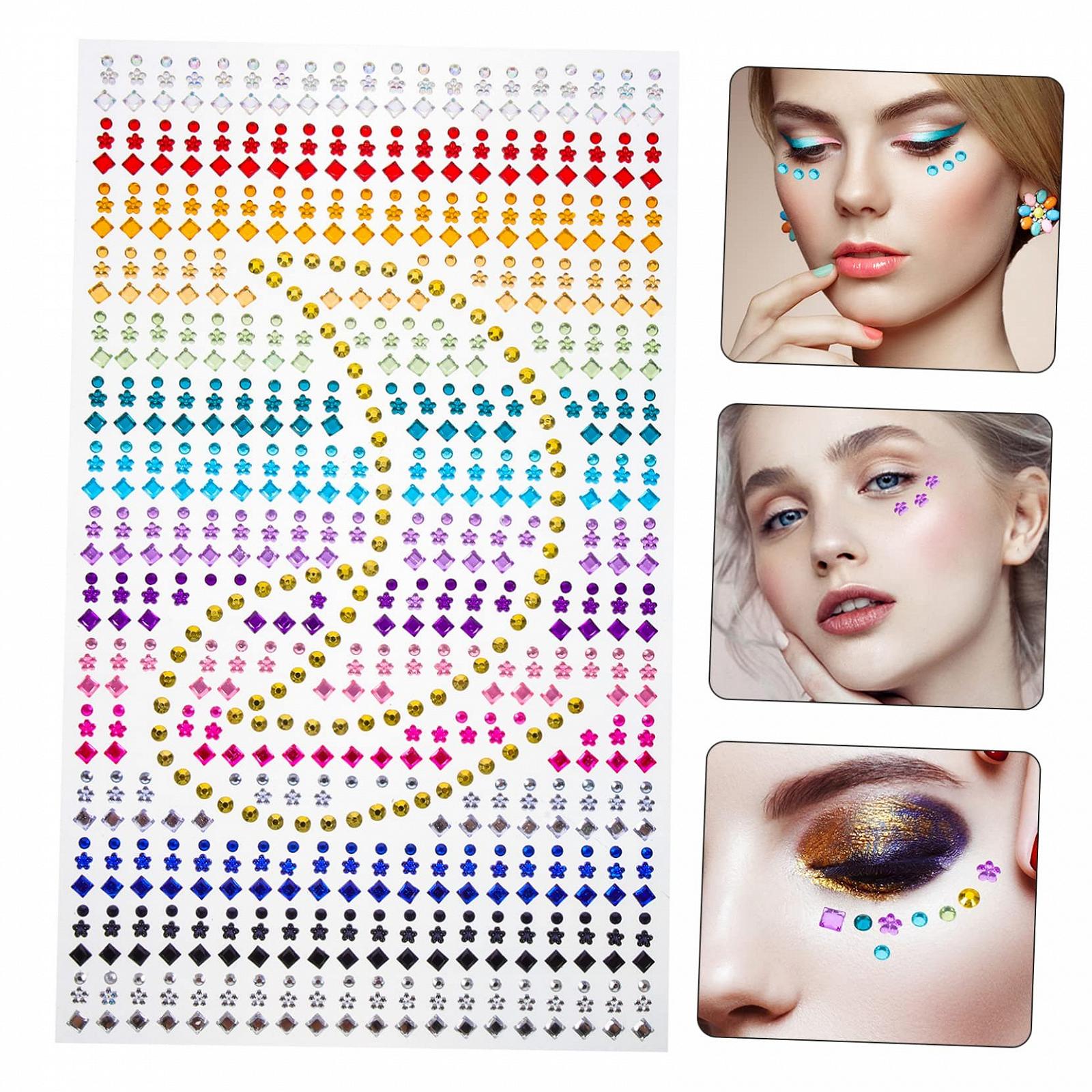 Стразы для макияжа глаз FRCOLOR 2 листа, кристальные наклейки для чехлов телефонов, самоклеящиеся акриловые украшения, детские украшения для рукоделия, фото №3