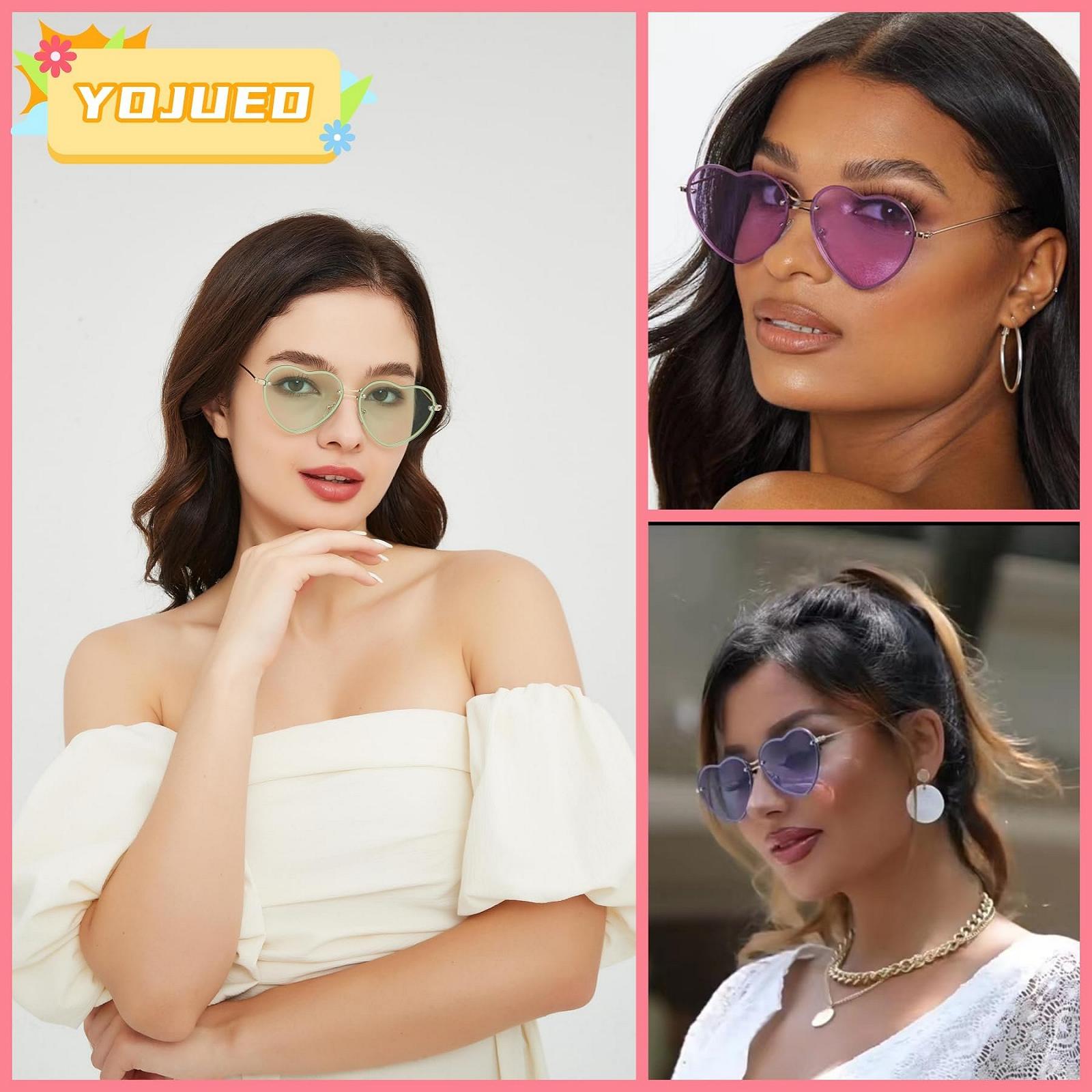 Солнцезащитные Очки YOJUED Сердце Металлическая Оправа Конфетный Цвет, фото №6