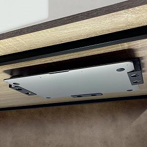 Держатель для ноутбука MyGadget металлический под стол [Макс. толщина 30 мм] с силиконовой защитой от царапин Черный - Фото 1