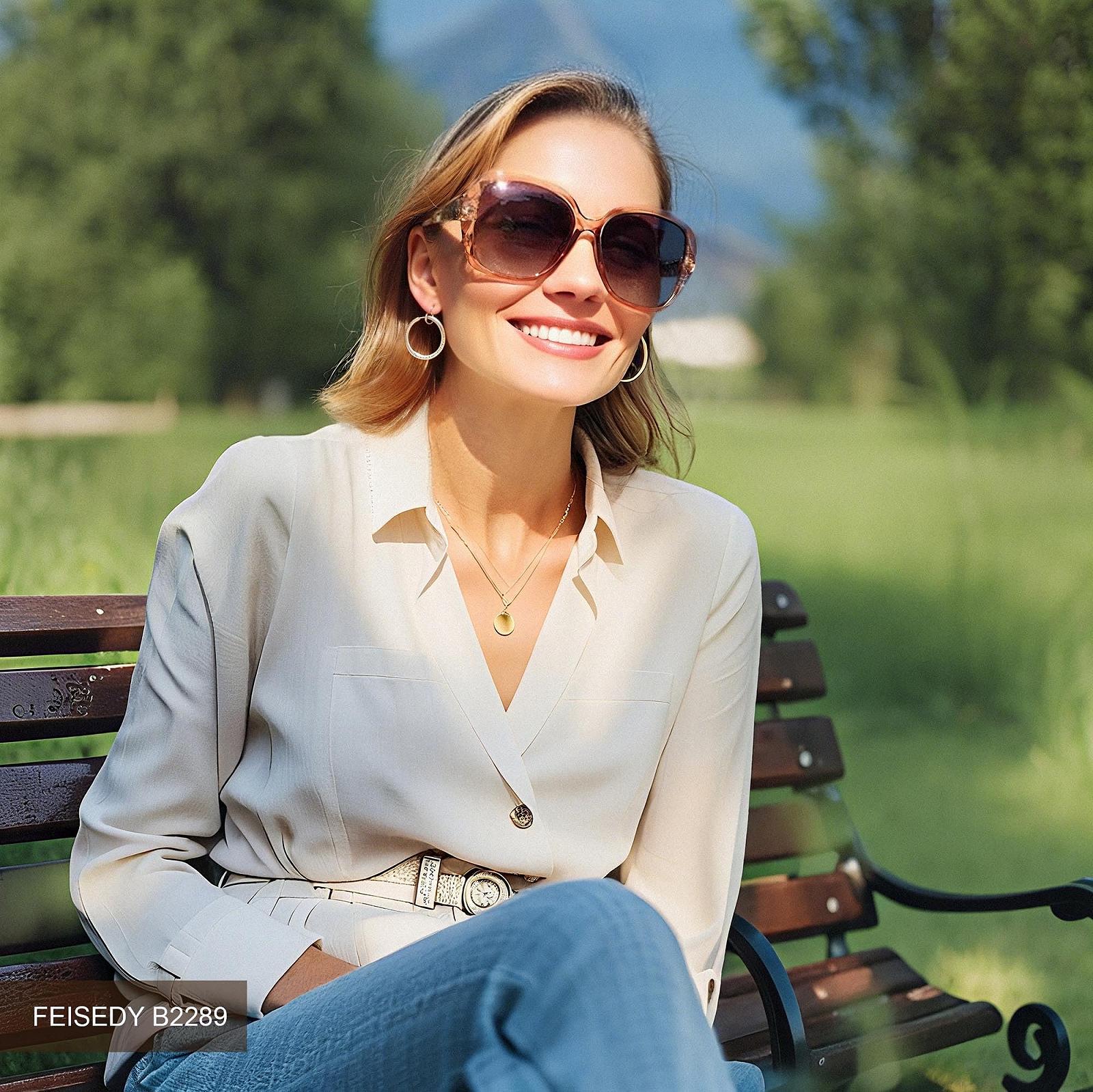 Поляризовані сонцезахисні окуляри Жіночі FEISEDY Класичні Великі B2289 з оправою з стразами та захистом UV400, фото №3 Поляризовані сонцезахисні окуляри Жіночі FEISEDY Класичні Великі B2289 з оправою з стразами та захистом UV400, фото №3